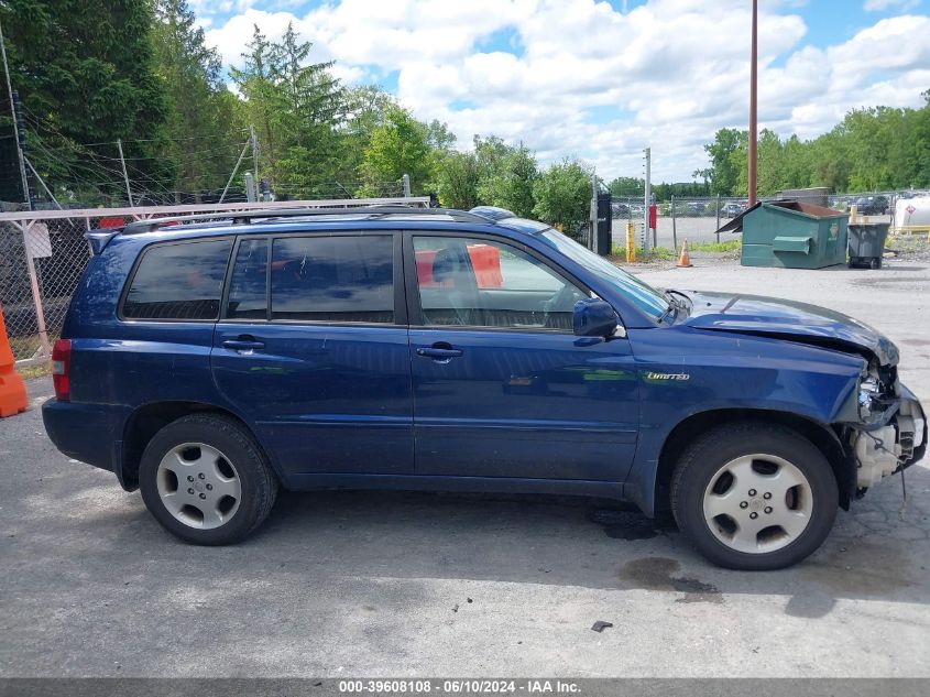 2005 Toyota Highlander Limited V6 VIN: JTEEP21A450077364 Lot: 39608108