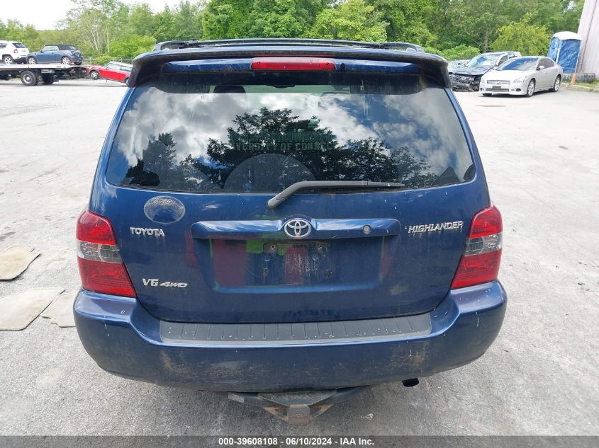 2005 Toyota Highlander Limited V6 VIN: JTEEP21A450077364 Lot: 39608108