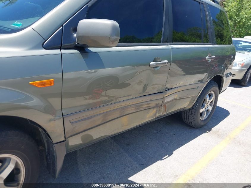 2007 Honda Pilot Ex VIN: 5FNYF28447B011941 Lot: 39608157