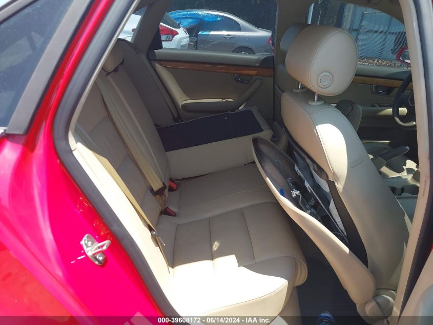 2008 Audi A4 2.0T/2.0T Special Edition VIN: WAUDF78E38A101108 Lot: 39608172