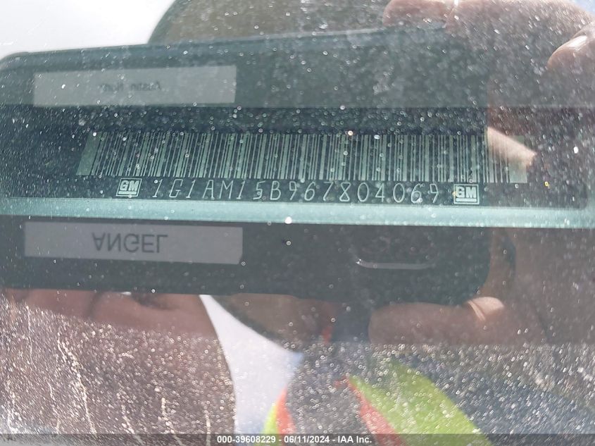 2006 Chevrolet Cobalt Ss VIN: 1G1AM15B967804069 Lot: 39608229