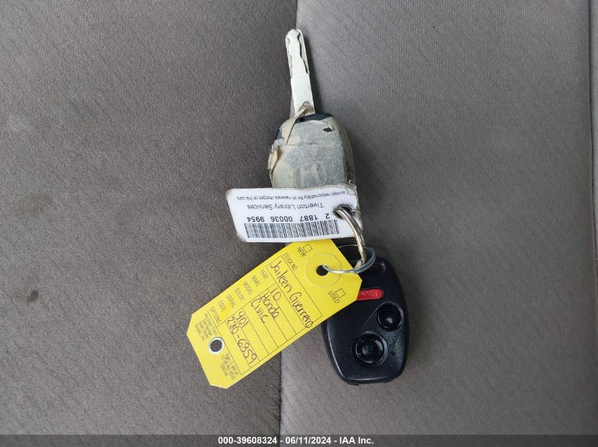 2010 Honda Civic Lx VIN: 2HGFA1F59AH534239 Lot: 39608324