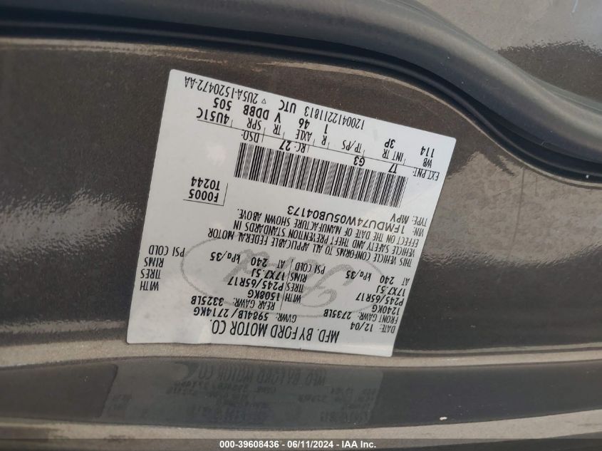 2005 Ford Explorer Eddie Bauer VIN: 1FMDU74W05UB04173 Lot: 39608436