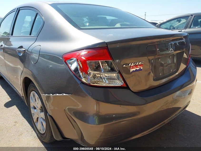 2012 Honda Civic Lx VIN: 2HGFB2F53CH593440 Lot: 39608548