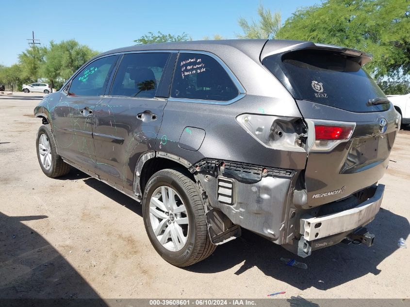 2016 Toyota Highlander Le V6 VIN: 5TDBKRFH6GS347649 Lot: 39608601