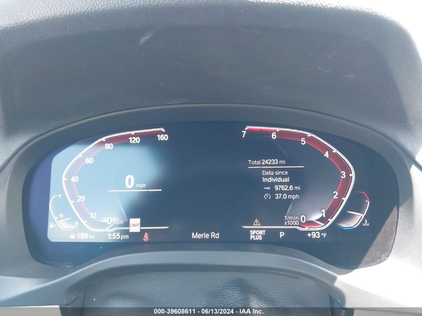 2020 BMW X3 xDrive30I VIN: 5UXTY5C02L9C80181 Lot: 39608611