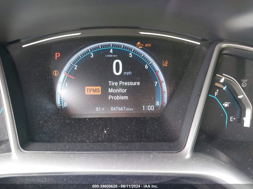 2019 Honda Civic Ex VIN: 19XFC1F31KE005419 Lot: 39608620