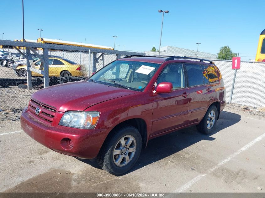 2005 Toyota Highlander VIN: JTEDD21AX50125311 Lot: 39608861