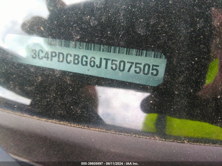 2018 Dodge Journey Sxt VIN: 3C4PDCBG6JT507505 Lot: 39608897