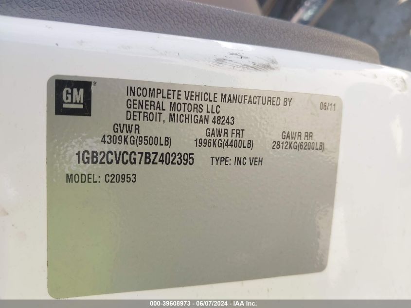 2011 Chevrolet Silverado 2500Hd Work Truck VIN: 1GB2CVCG7BZ402395 Lot: 39608973