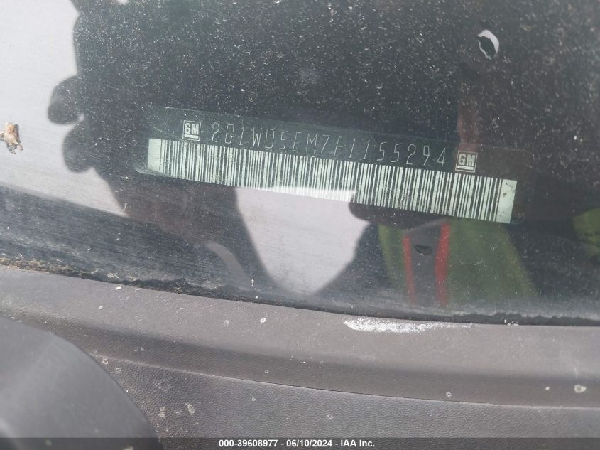2010 Chevrolet Impala Police VIN: 2G1WD5EM7A1155294 Lot: 39608977