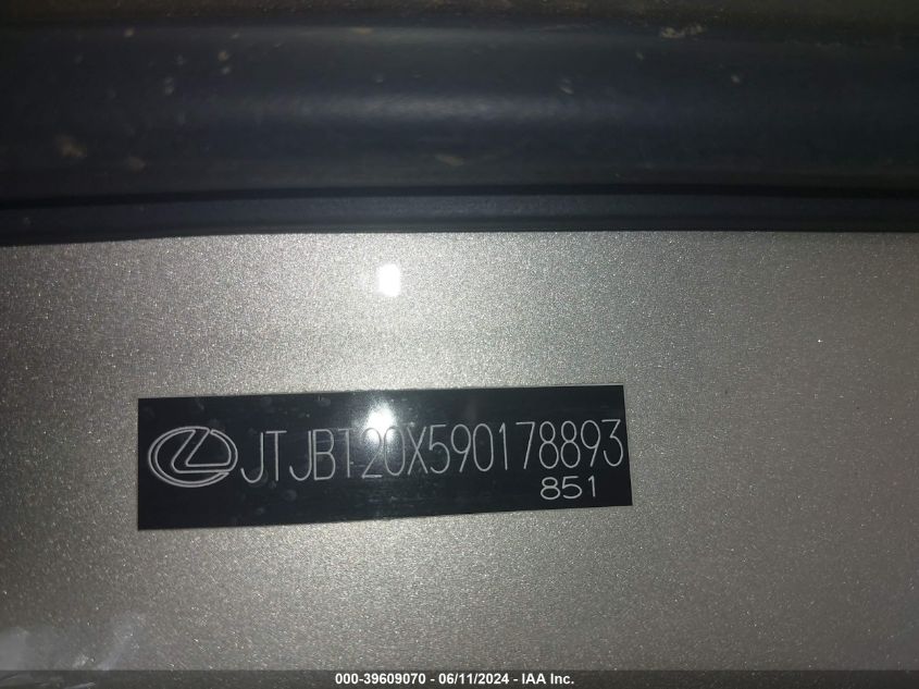 2009 Lexus Gx 470 VIN: JTJBT20X590178893 Lot: 39609070