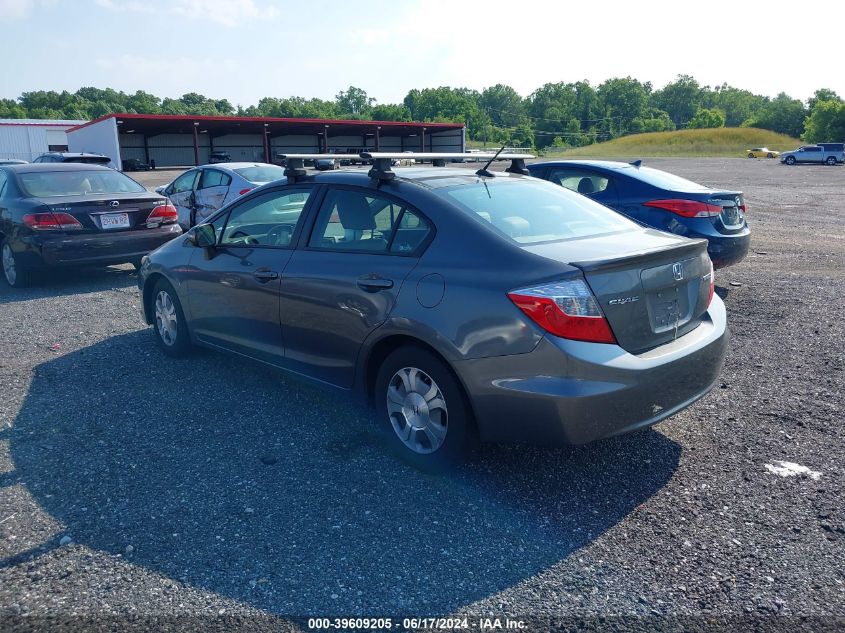 2012 Honda Civic Hybrid VIN: JHMFB4F38CS004902 Lot: 39609205