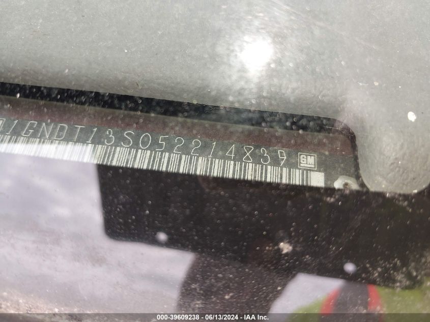 2005 Chevrolet Trailblazer Lt VIN: 1GNDT13S052214839 Lot: 39609238