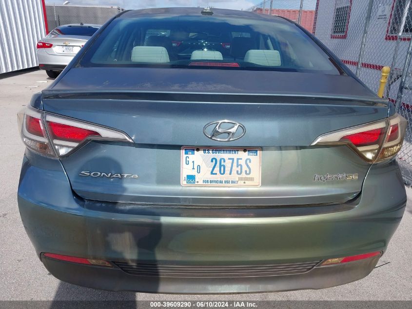 2016 Hyundai Sonata Hybrid Se VIN: KMHE24L14GA038620 Lot: 39609290