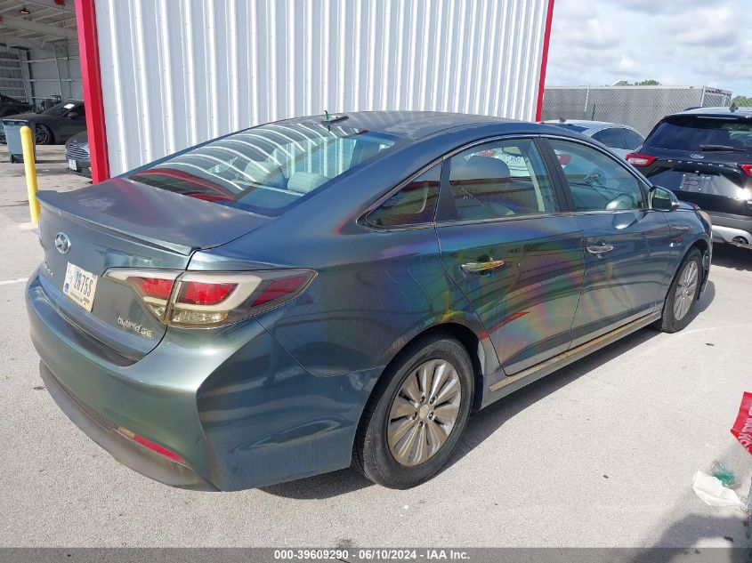 2016 Hyundai Sonata Hybrid Se VIN: KMHE24L14GA038620 Lot: 39609290