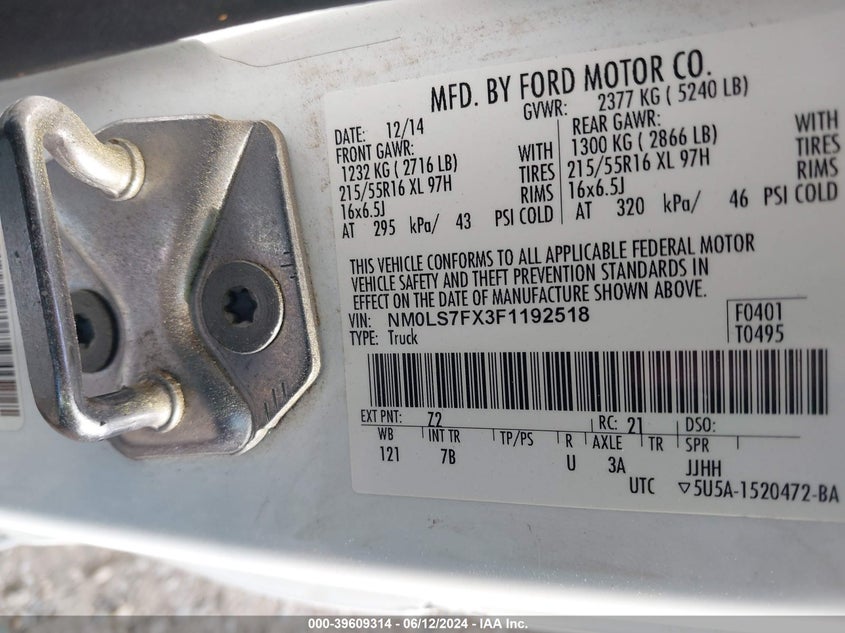 2015 FORD TRANSIT CONNECT XLT - NM0LS7FX3F1192518