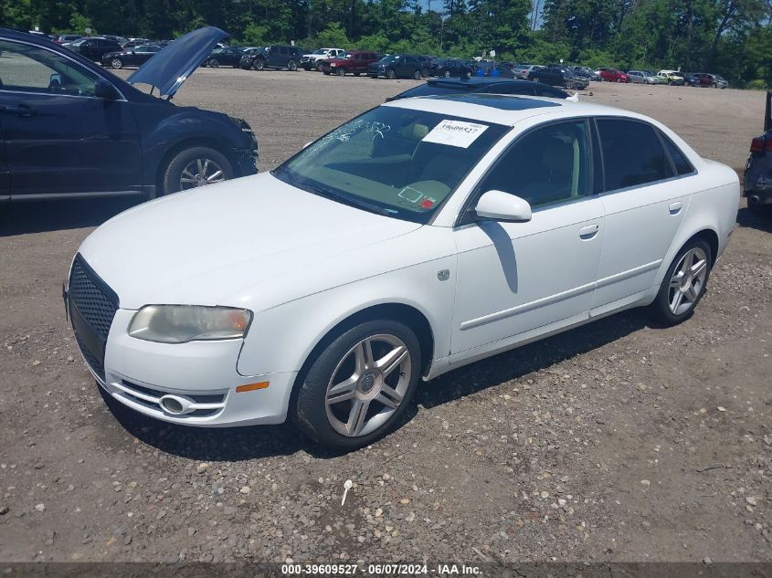 2007 Audi A4 2.0T VIN: WAUDF78EX7A098576 Lot: 39609527