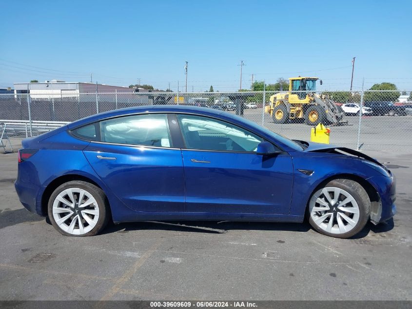 2022 Tesla Model 3 Long Range Dual Motor All-Wheel Drive VIN: 5YJ3E1EB5NF365944 Lot: 39609609