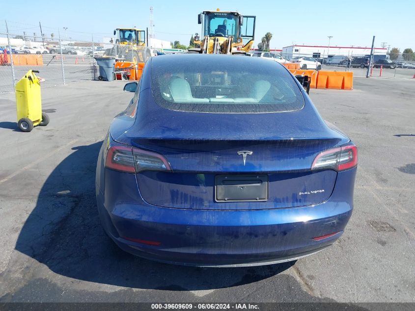 2022 Tesla Model 3 Long Range Dual Motor All-Wheel Drive VIN: 5YJ3E1EB5NF365944 Lot: 39609609