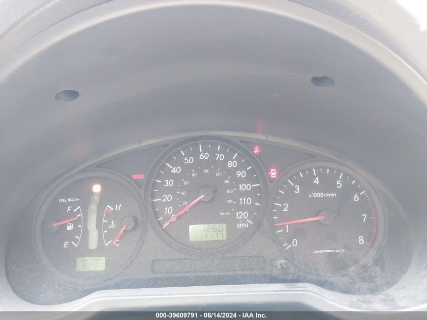 2007 Subaru Impreza 2.5I VIN: JF1GG61667H817653 Lot: 39609791