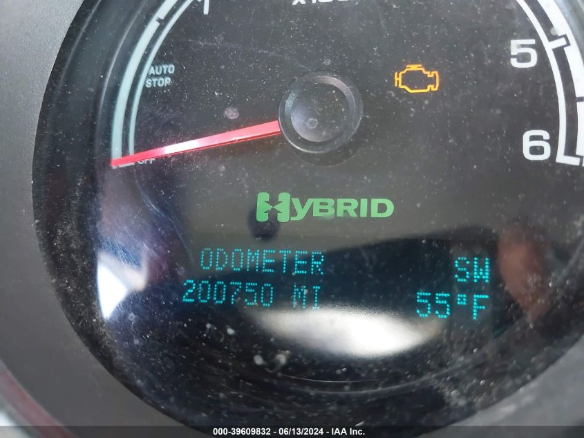 2010 Chevrolet Silverado 1500 Hybrid 1Hy VIN: 3GCXCUEJ0AG263293 Lot: 39609832