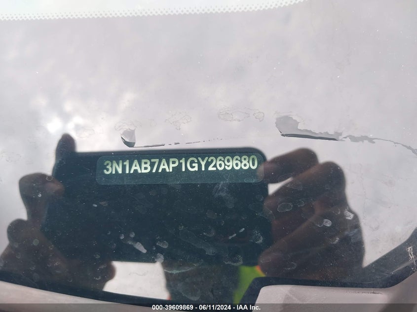 2016 Nissan Sentra Sr VIN: 3N1AB7AP1GY269680 Lot: 39609869