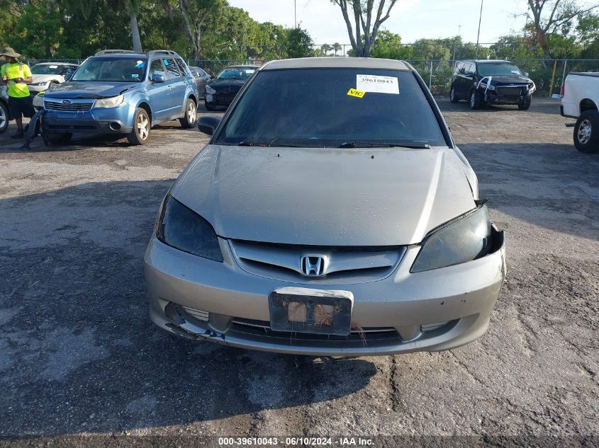 2005 Honda Civic Lx/Lx Se VIN: 2HGES16545H628673 Lot: 39610043