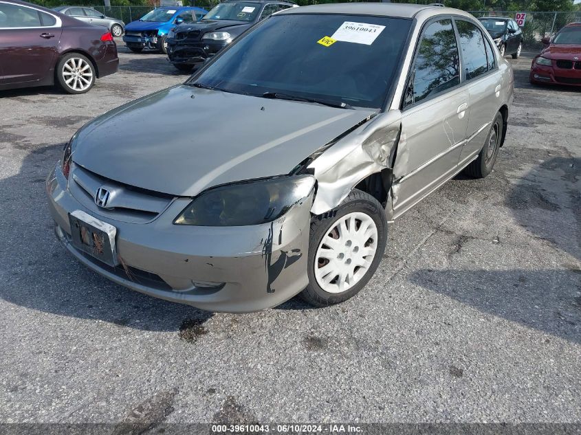 2005 Honda Civic Lx/Lx Se VIN: 2HGES16545H628673 Lot: 39610043