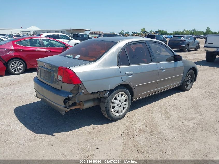 2004 Honda Civic Lx VIN: 2HGES16524H542647 Lot: 39610093