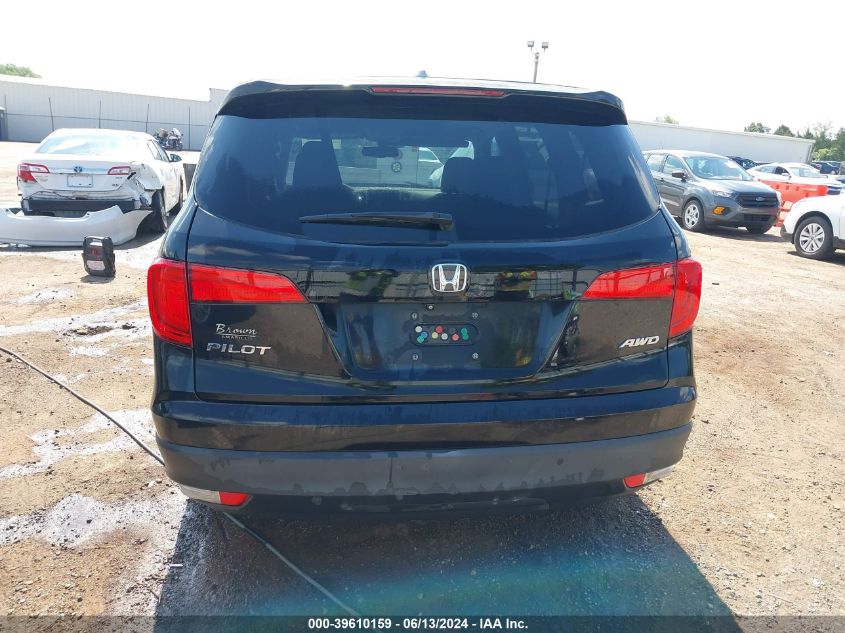 2016 Honda Pilot Ex-L VIN: 5FNYF6H6XGB011581 Lot: 39610159