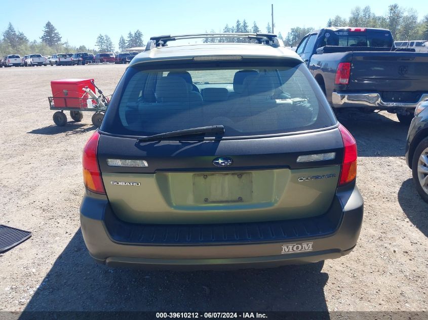 2006 Subaru Outback 2.5I VIN: 4S4BP61C967333857 Lot: 39610212