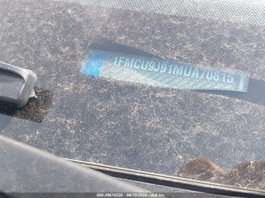 2021 Ford Escape Titanium VIN: 1FMCU9J91MUA70815 Lot: 39610220