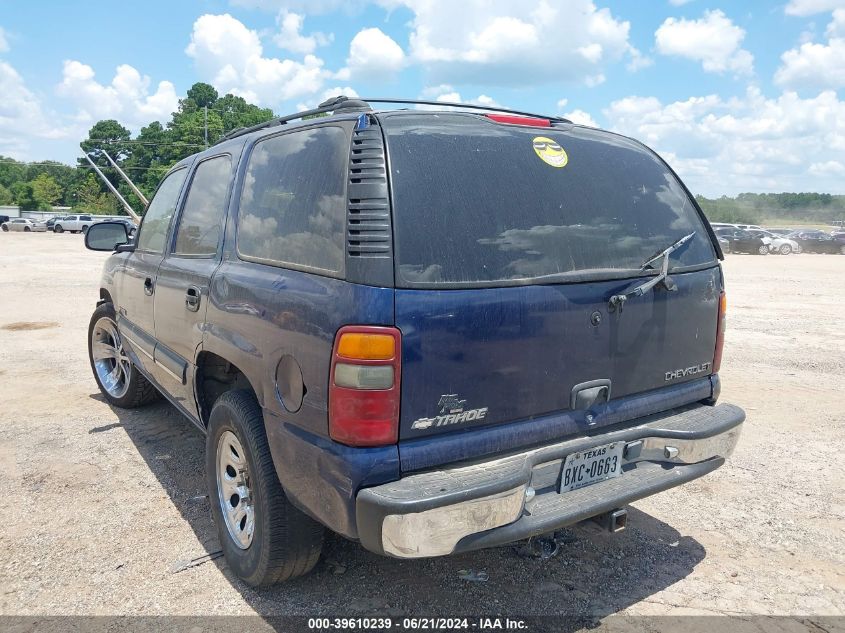 2001 Chevrolet Tahoe Ls VIN: 1GNEC13T71R178601 Lot: 39610239