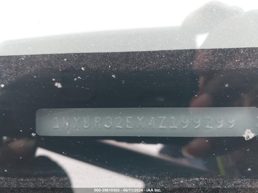 2004 Toyota Corolla Ce VIN: 1NXBR32EX4Z199299 Lot: 39610303