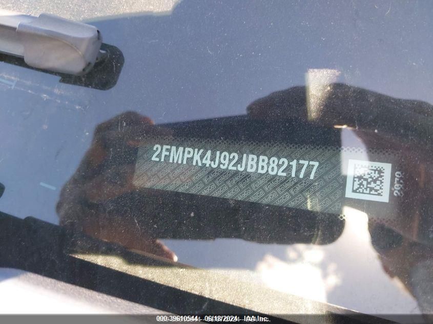 2018 Ford Edge Sel VIN: 2FMPK4J92JBB82177 Lot: 39610544
