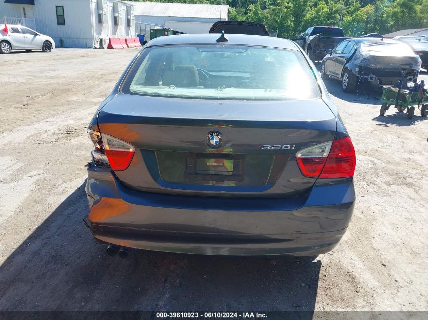 2007 BMW 328I VIN: WBAVA33577KX82384 Lot: 39610923