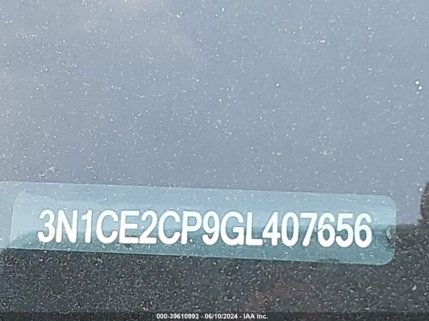 2016 Nissan Versa Note S (Sr)/S Plus/Sl/Sr/Sv VIN: 3N1CE2CP9GL407656 Lot: 39610993