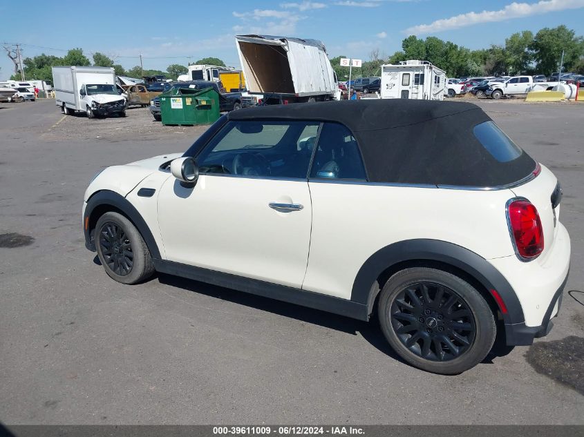 2023 Mini Convertible Cooper VIN: WMW23DL01P3P77103 Lot: 39611009