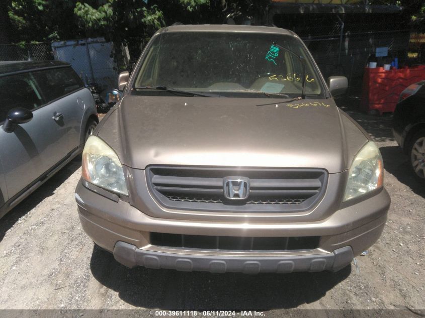 2003 Honda Pilot Ex-L VIN: 2HKYF18523H526676 Lot: 39611118