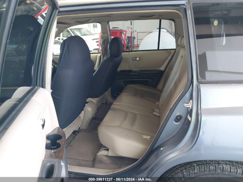 2002 Toyota Highlander Limited V6 VIN: JTEGF21A820071140 Lot: 39611237