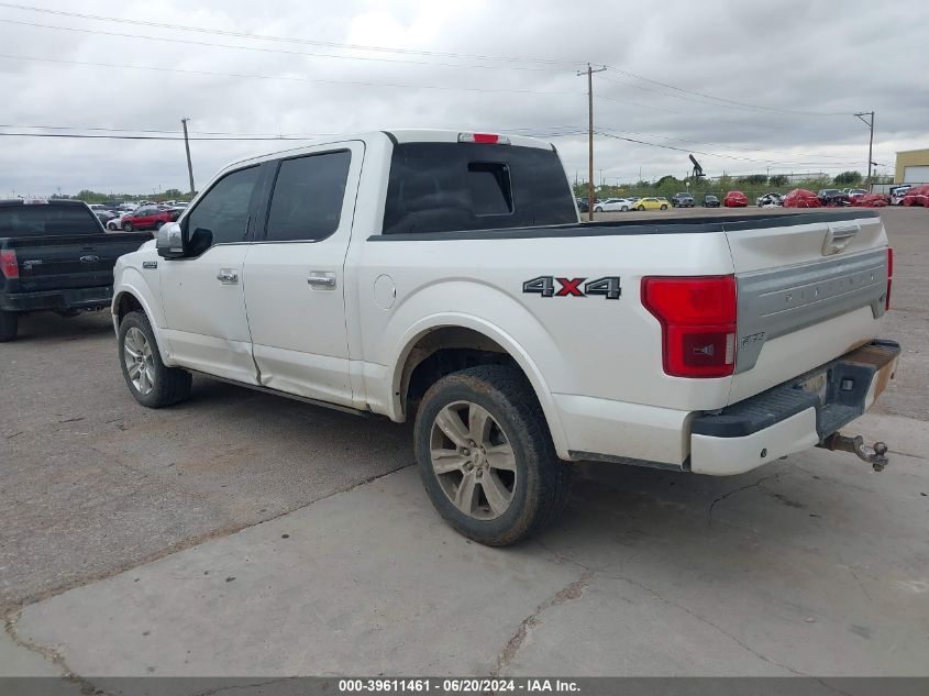 2018 Ford F-150 Platinum VIN: 1FTEW1E58JFA20347 Lot: 39611461