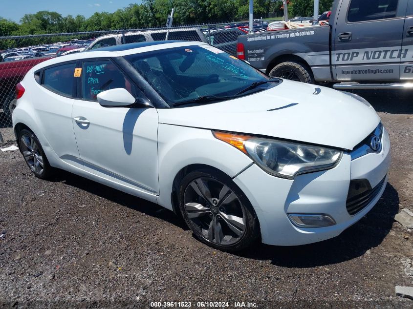 2012 Hyundai Veloster Base W/Red/Black VIN: KMHTC6AD1CU054392 Lot: 39611523