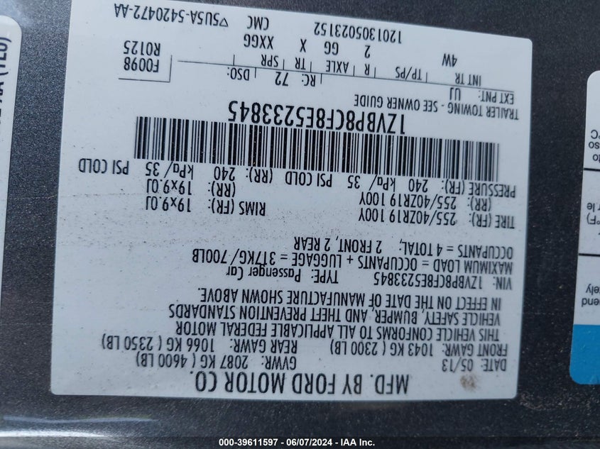 2014 Ford Mustang Gt Premium VIN: 1ZVBP8CF8E5233845 Lot: 39611597