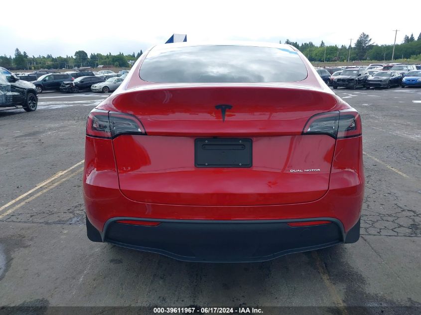 2023 Tesla Model Y Awd/Long Range Dual Motor All-Wheel Drive VIN: 7SAYGDEE4PF584279 Lot: 39611967