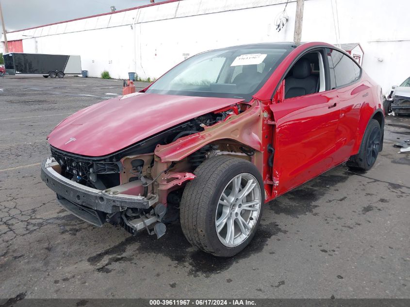 2023 Tesla Model Y Awd/Long Range Dual Motor All-Wheel Drive VIN: 7SAYGDEE4PF584279 Lot: 39611967