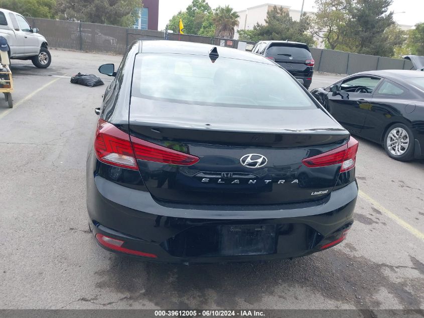 2019 Hyundai Elantra Limited VIN: 5NPD84LF8KH460076 Lot: 39612005