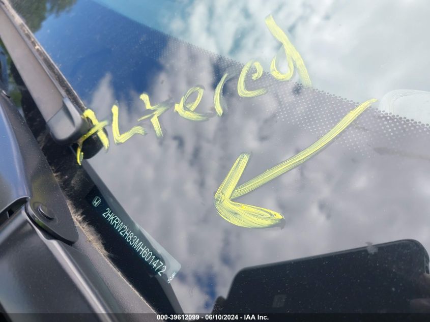 2020 Honda Cr-V Awd Ex-L VIN: 5J6RW2H83LA018092 Lot: 39612099