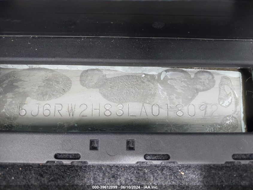 2020 Honda Cr-V Awd Ex-L VIN: 5J6RW2H83LA018092 Lot: 39612099