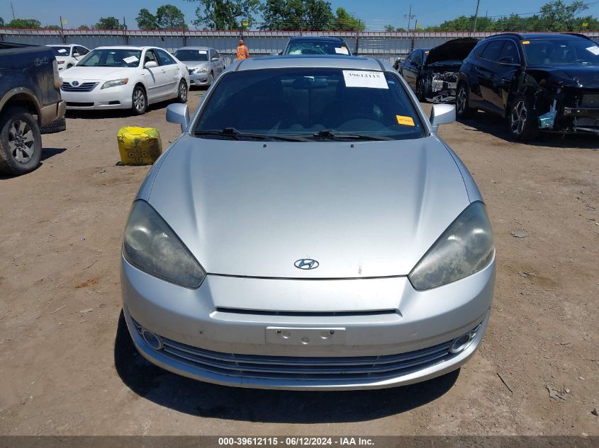 2007 Hyundai Tiburon Gt/Gt Limited/Se VIN: KMHHN66F77U262521 Lot: 39612115